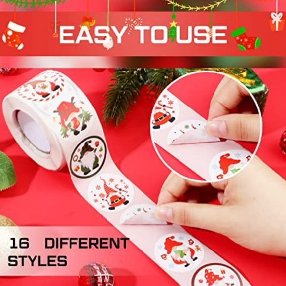🌈🟩🌲☃️🎅 100-HOLIDAY GNOME STICKERS, 16 STYLES - Picture 2 of 6